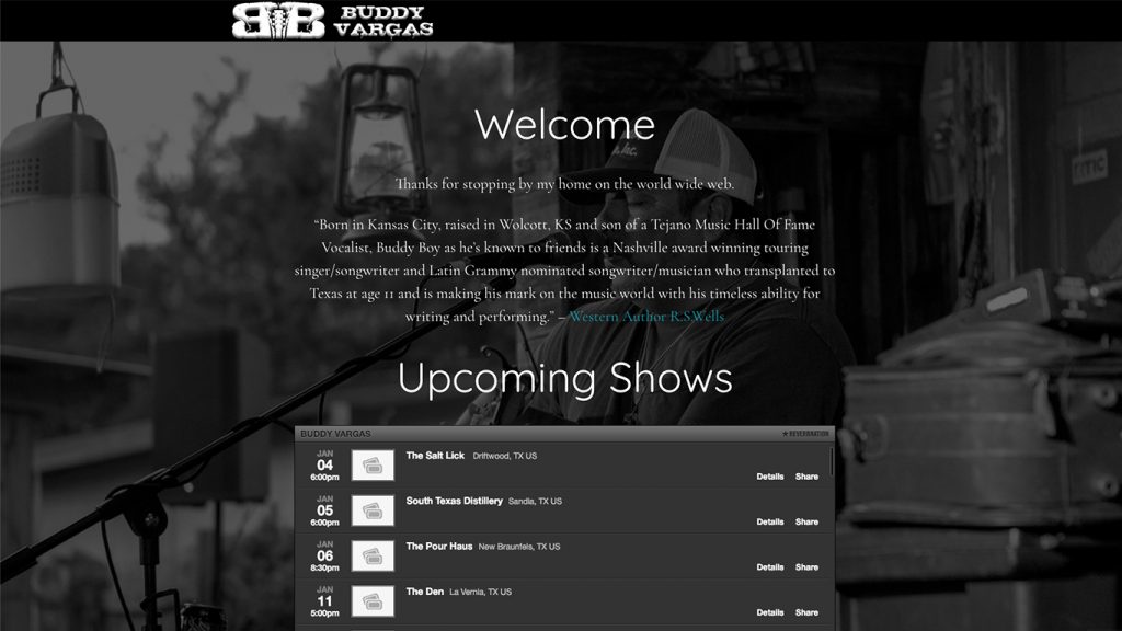 Home page of buddyvargas.com